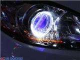 马自达星骋升级精刚海拉5双光透镜+LED天使眼,欧卡改装网,汽车改装