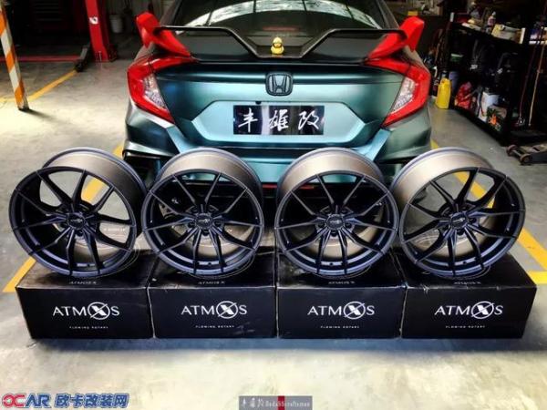 十代思域升级ATMOS轻量化旋压轮毂 陕西西安汽车轮毂改装