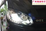 【广州海澜车灯】-高尔夫GTI大灯升级海拉5双光透镜,欧卡改装网,汽车改装