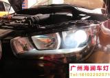 【广州海澜车灯】-奥迪A1改精刚Q5双光透镜+红色恶魔眼,欧卡改装网,汽车改装