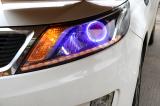 【广州海澜车灯】-起亚K2升级精刚海拉5双光透镜+欧司朗安定器,欧卡改装网,汽车改装