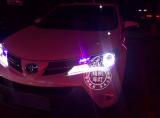 丰田RAV4升级精刚海拉5双光透镜+导光条+天使眼,欧卡改装网,汽车改装