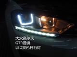 高尔夫升级GTR透镜LED泪眼双色日行灯,欧卡改装网,汽车改装