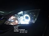 本田CRV大灯光升级Q5透镜白色天使眼,欧卡改装网,汽车改装