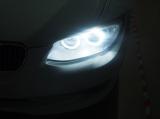 佛山宝马X1车灯改装GTR双光透镜+白色天使眼案例,欧卡改装网,汽车改装