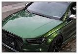德州奥迪S3汽车改色贴膜索玛诺绿改色膜案例,欧卡改装网,汽车改装
